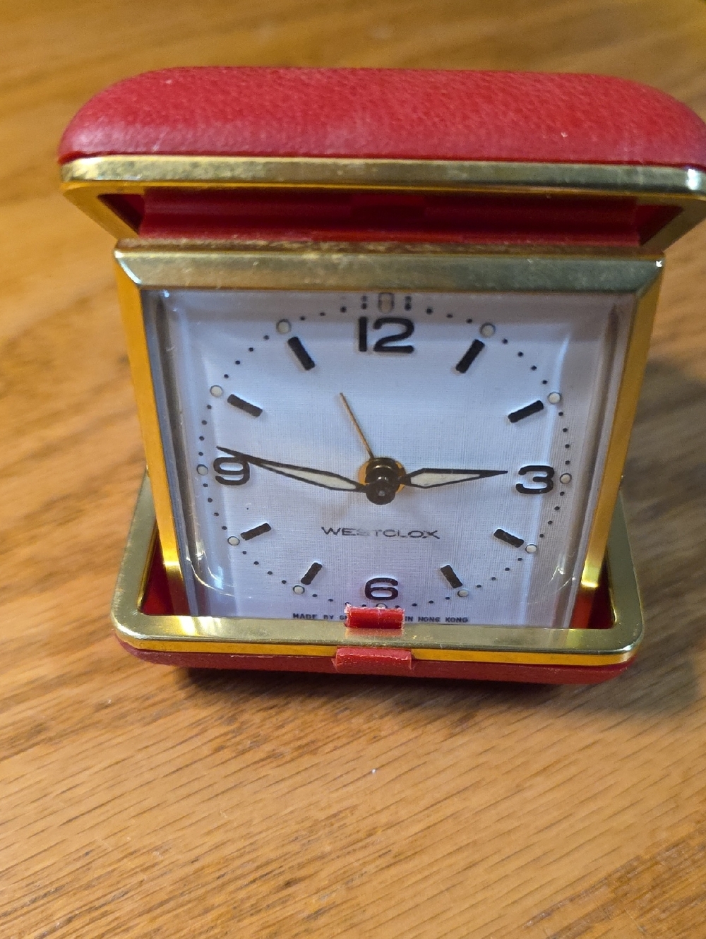 Red Folding Travel Clock